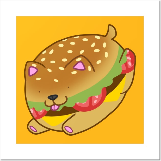 Cheeseburger Dogloaf Wall Art by cometkins